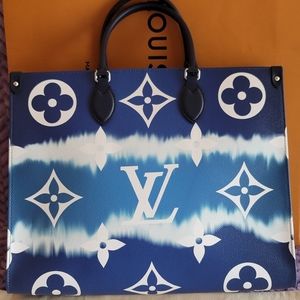 Louis Vuitton Escale Blue Onthego GM Bag Canvas Giant Monogram Tote Limited Ed